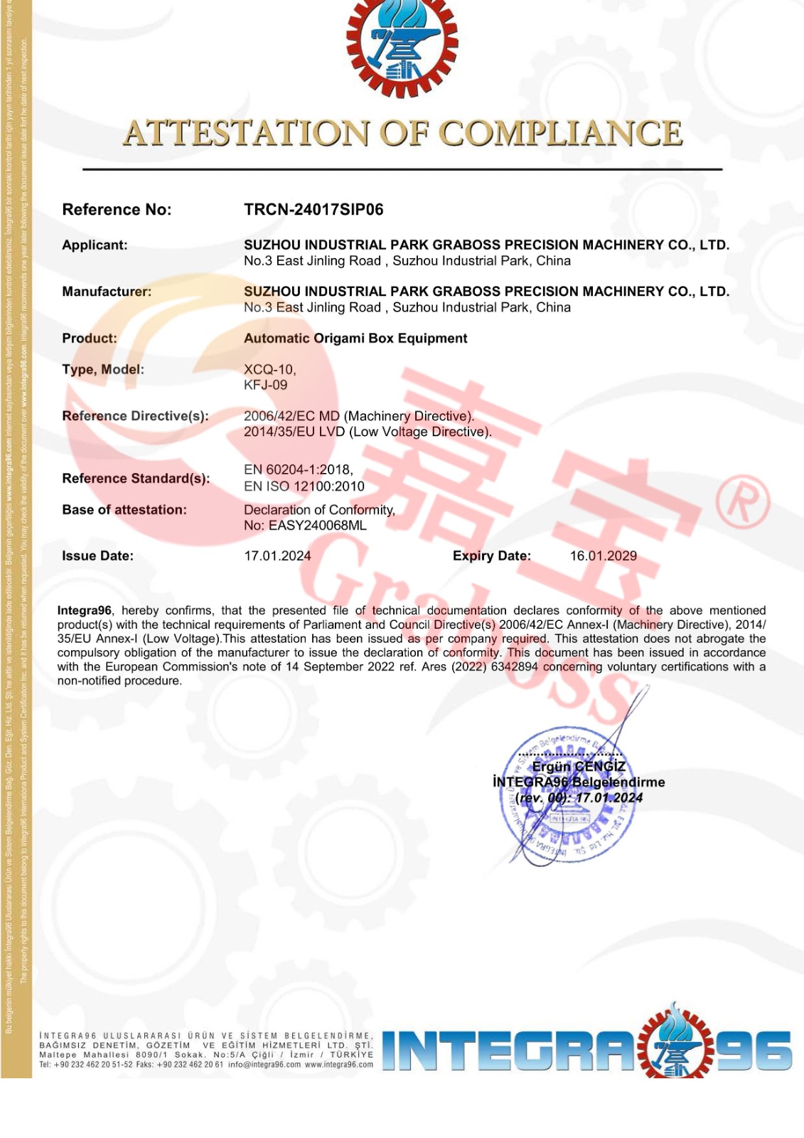 CE certification: Automat...